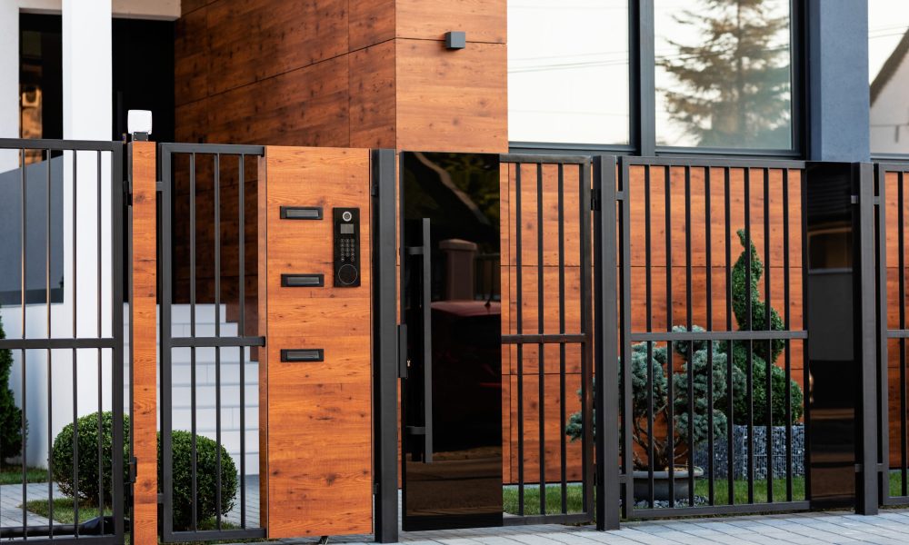 Exterior of modern residential building.